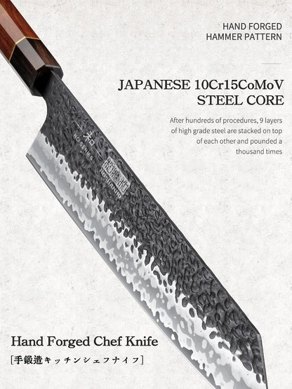 9 Inch Kiritsuke Chef Knife, Japanese Hand Forged Kitchen Knife2