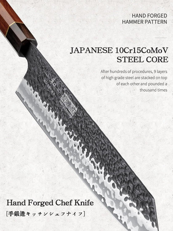 9 Inch Kiritsuke Chef Knife, Japanese Hand Forged Kitchen Knife2