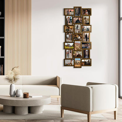 Collage Picture Frames for Wall Decor, 21-Opening Reunion Family Picture Frame Set, One-Piece Photo Frames for Living Room, Bedroom, Gallery, Gold4