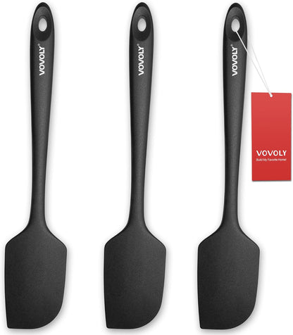 Silicone Spatula for Kitchen, 600°F Heat Resistant Spatulas for Baking, Cooking, Scraping,And Mixing, Non Stick Kitchen Utensils, BPA Free, 11.2 IN, 3 Pack, Black1