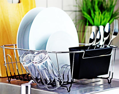 Deluxe Chrome-Plated Steel Small Dish Drainers (Black)7