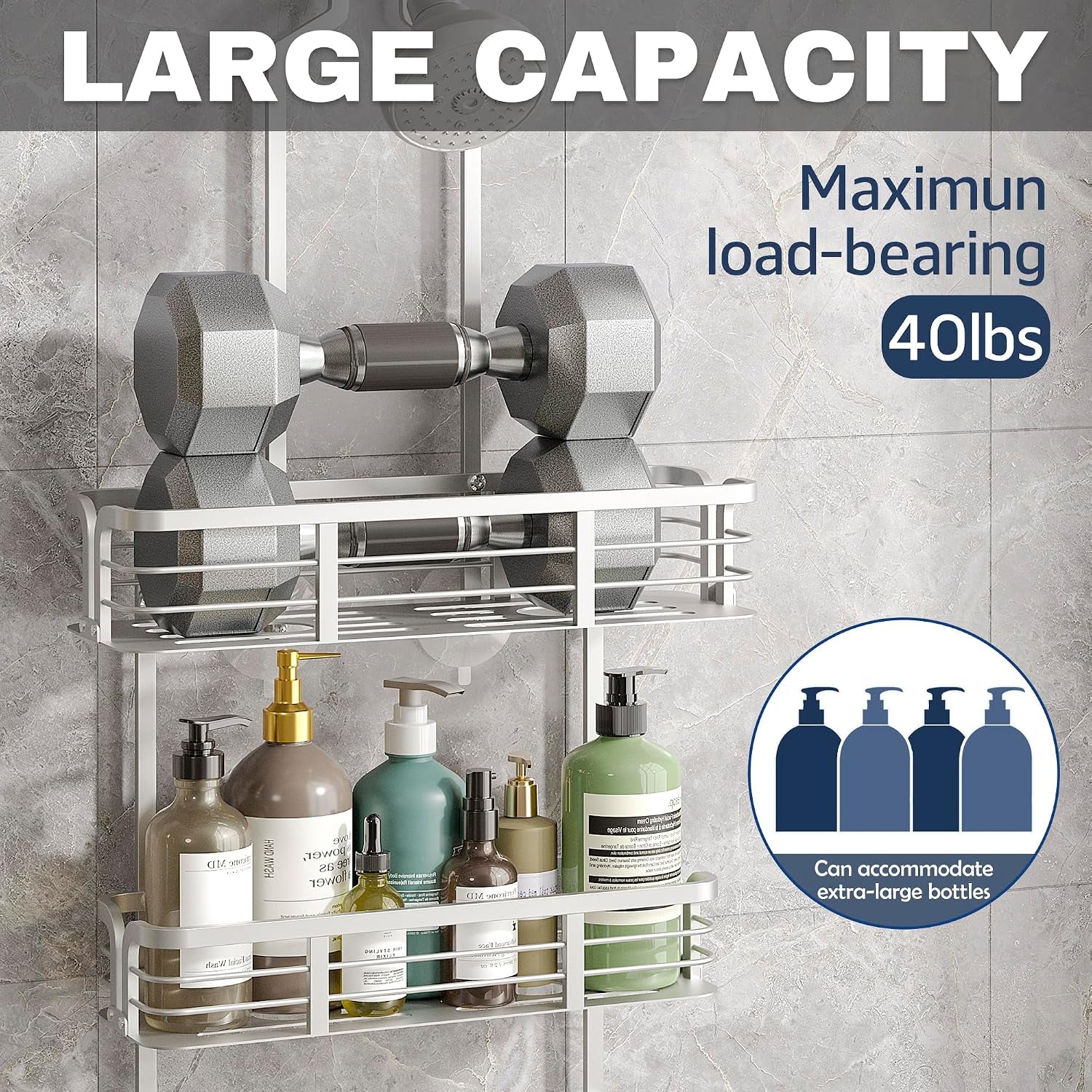 shower-caddy-hanging-never-rust-aluminum-shower-organizer-over-showerhead-no-drilling-shower-racks-with-soap-holder-multi-hooks-bathroom-storage-for-shampoo-sponge-silvery