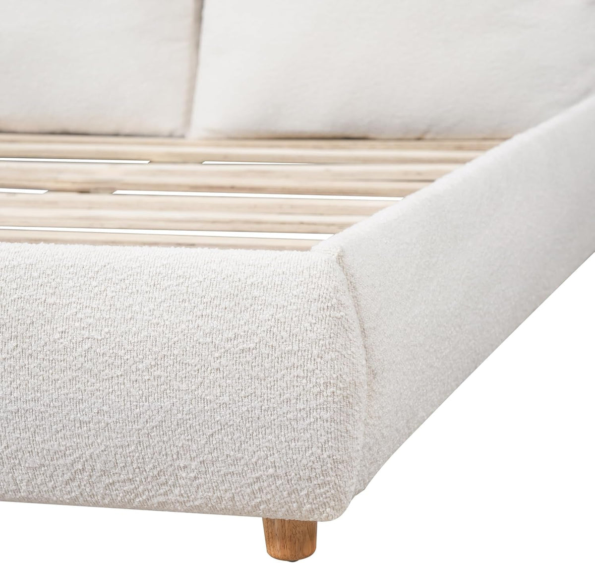 california-king-boucle-platform-bed-with-2-headboard-pillows-white