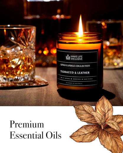 Scented Candles for Men - Tobacco and Leather Scent6
