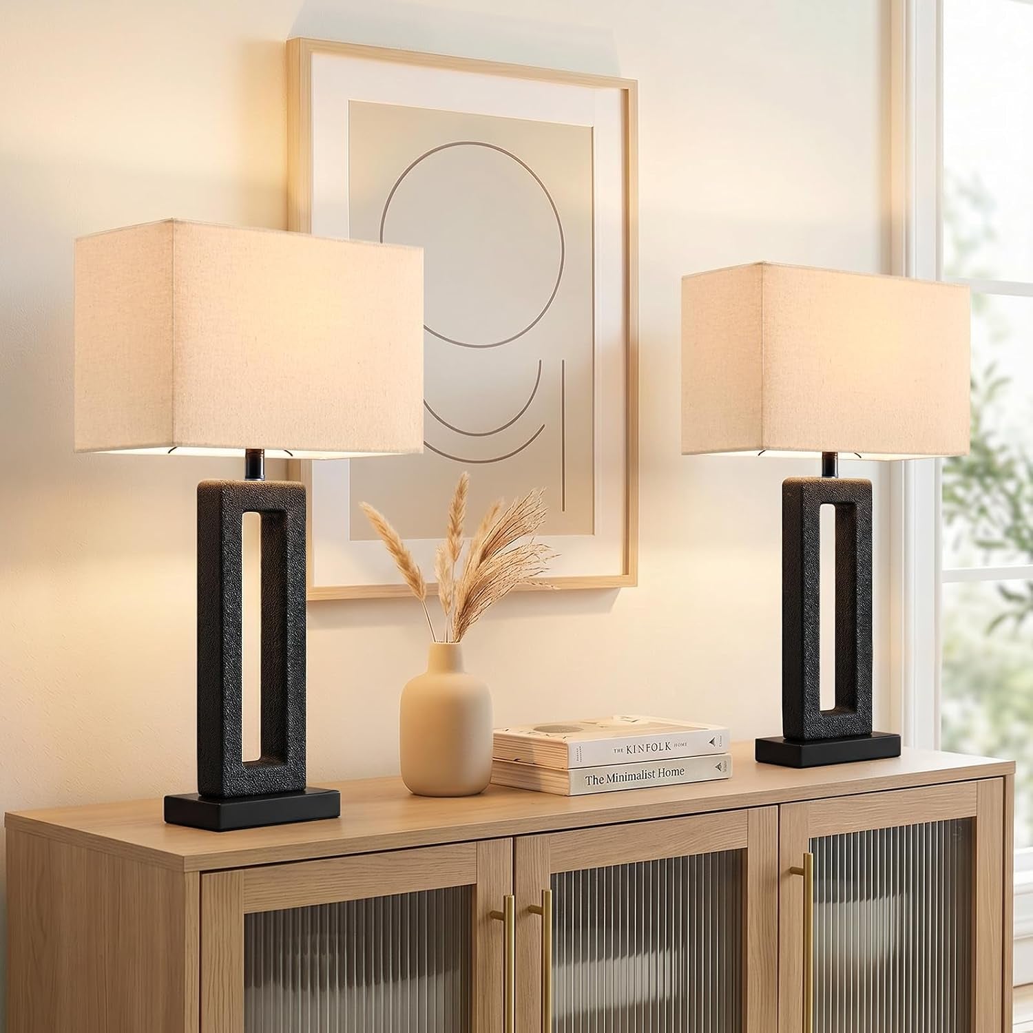 22-matte-black-textured-ceramic-table-lamps-set-of-2-modern-bedside-lamps-with-linen-shade-5ft-cord-inline-rotary-gear-switch-e26-nightstand-lamp-for-bedroom-living-room-entryway-decor