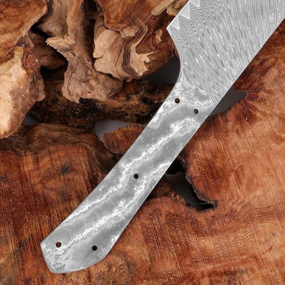 meat-cleaver-8-inch-damascus-steel-blank-blade-handmade-diy-making-mater-full-tang-integral-damascus-blade-heat-treated-ultra-sharp-edges