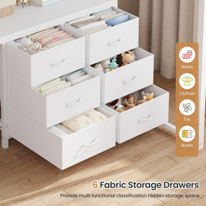 Loft Bed Twin Size with L-Shaped Desk,Bookshelf and Charging Station Metal Twin Loft Bed with 6 Storage Drawers,Open Shelves and Hutch,Loft Twin Beds with Led Lights and Safety Guardrail,White5