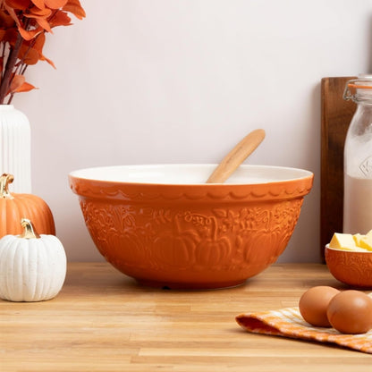 in the Pumpkin Patch S12 Mixing Bowl Stoneware, 4.25 Qt, Embossed Pumpkin Design (Persimmon)7