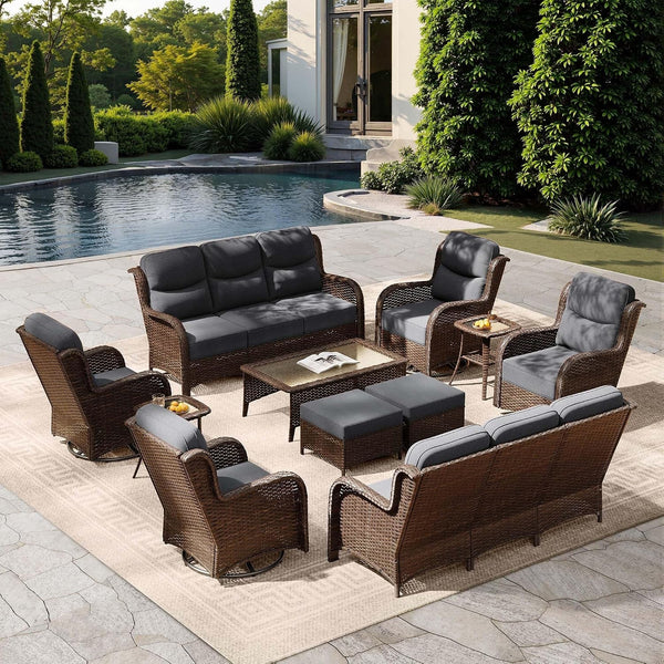 Luxury Outdoor Patio Furniture Set with 6-Inch Thick Cushions1