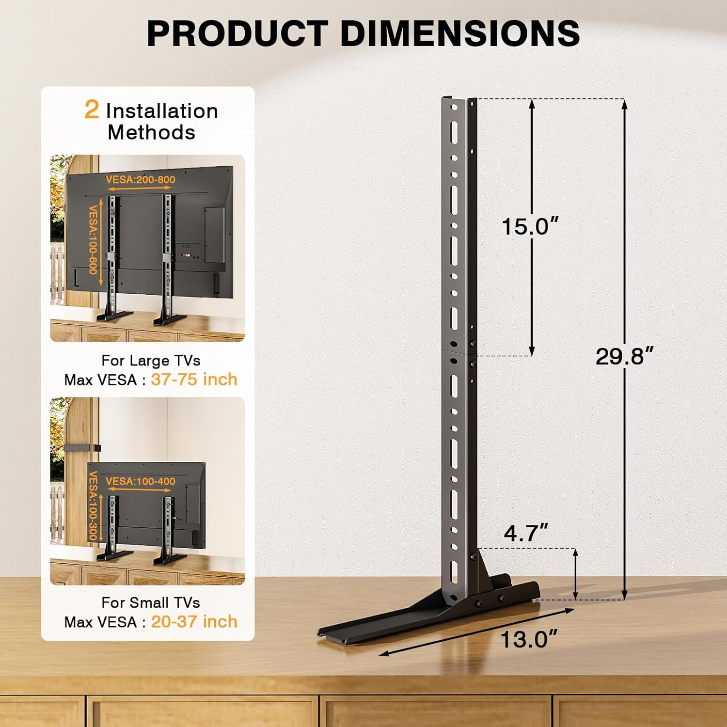 tavr-universal-table-top-tv-stand-mount-tv-legs-for-most-20-75-inch-tvs-replacement-tv-feet-with-great-load-bearing-holds-up-to-110-lbs-tv-stands-base-with-cable-management-max-vesa-800x600mm