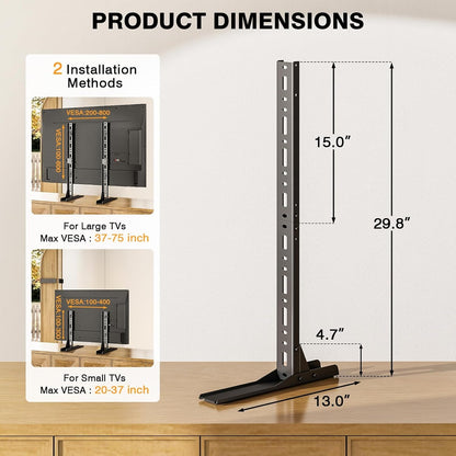TAVR Universal Table Top TV Stand Mount, TV Legs for Most 20-75 Inch Tvs | Replacement TV Feet with Great Load-Bearing Holds up to 110 Lbs, TV Stands Base with Cable Management, Max VESA 800X600Mm3