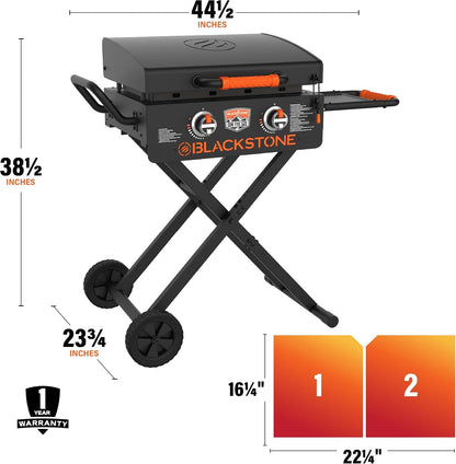 Blackstone 2350 OTG 22" Omnivore Griddle with Hood, Black | Flexfold Legs, Portable3