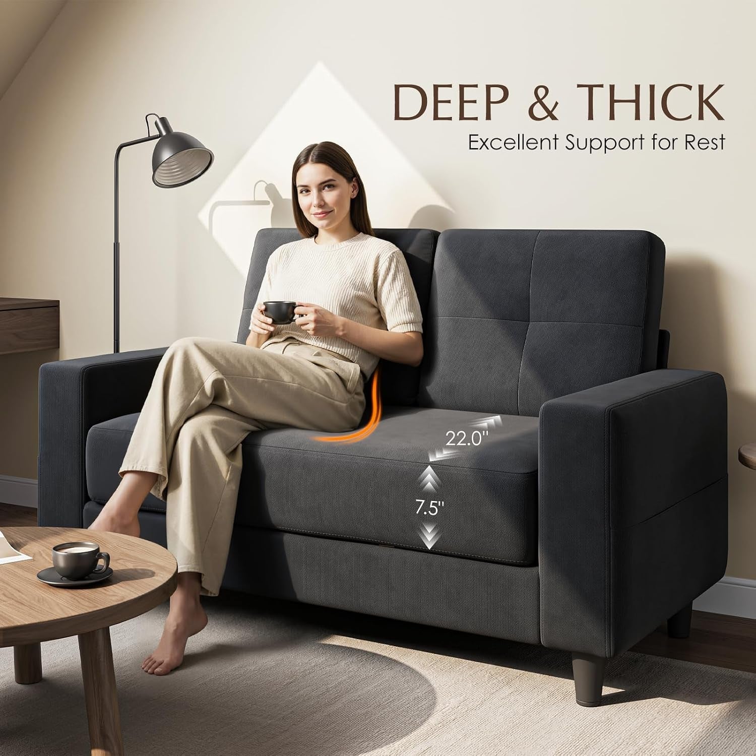 loveseat-sofa丨53-inch-love-seat-small-couch-for-small-space-丨7-5-thick-seat-cushion-sofas-for-bedroom丨chenille-mini-couch-for-apartment-dark-grey