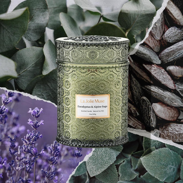 Eucalyptus Sage Fresh Scented Candles for Home, 19 Oz Soy Wax2