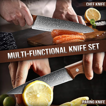 2-Piece Damascus Kitchen Knife Set, VG10 Steel | VG10 Steel Core, Full Tang, for Meat Processing and Everyday Kitchen Prep2
