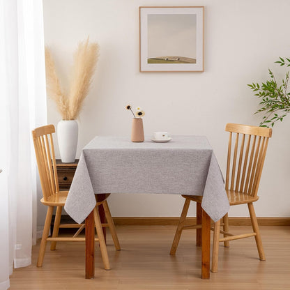 Faux Linen Square Tablecloth 70 X 70 Inch for Dining Room, Stone2