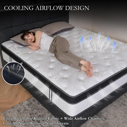 Full Plush 12 Inch Cooling Gel Memory Foam Hybrid Mattress3