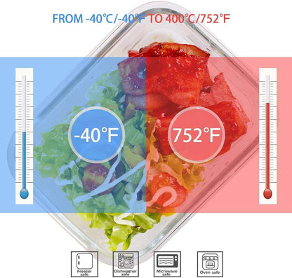 18 Piece Glass Food Storage Containers with Lids, Glass Meal Prep Containers, Food Storage Containers for Food Storage, BPA Free & Leak Proof (9 Lids & 9 Containers)3