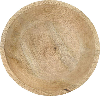 Creative Co-Op Ridged Mango Wood Footed Bowl, Brown8