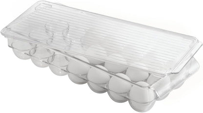 Clear Plastic Egg Holder for Fridge with Lid, 21 Egg7
