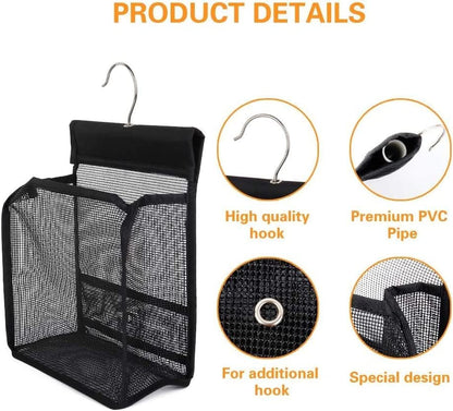 Hanging Mesh Shower Caddy College with Hooks, Bath Baskets Organizer Storage for College Dorm Rooms, Gym, Swimming and Travel2