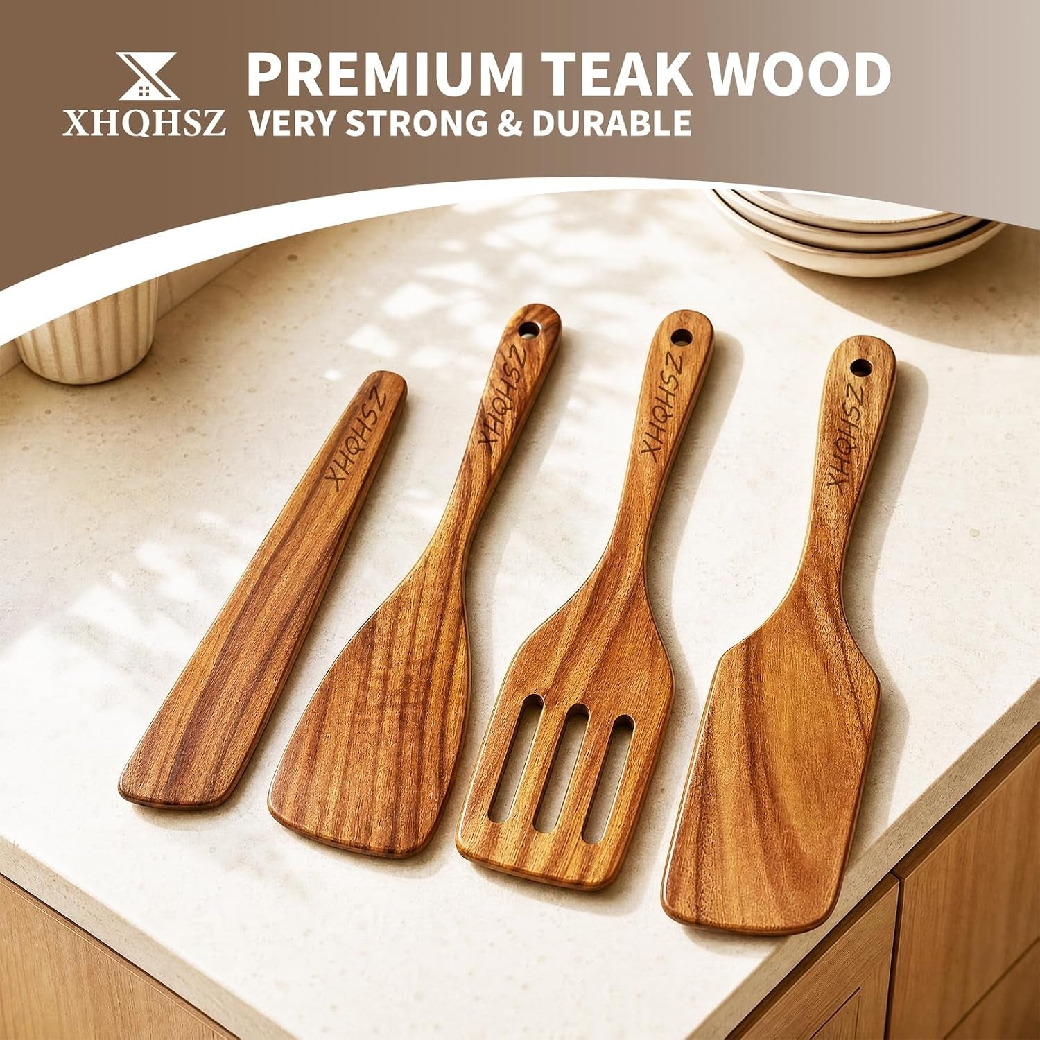 natural-teak-wood-cooking-utensils-wooden-spatula-set-with-paddle-turner-slotted-spurtle-scraper-long-ergonomic-handle-safe-for-non-stick-pans-4-pack