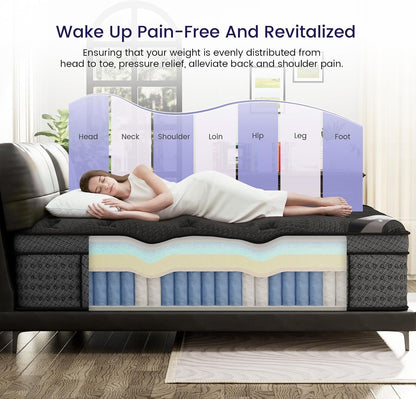 Luxury 16 Inch King Size Hybrid Mattress in a Box (High-End Upgraded)4