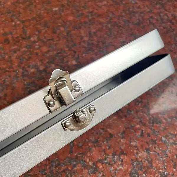 Durable Silvery Gray Metal Rectangular Box with Lid - Ideal for Bills, Cosmetics, Office Supplies Storage - Perfect for Home, Office, Bedroom, Stationery Organization, Storage Solution6