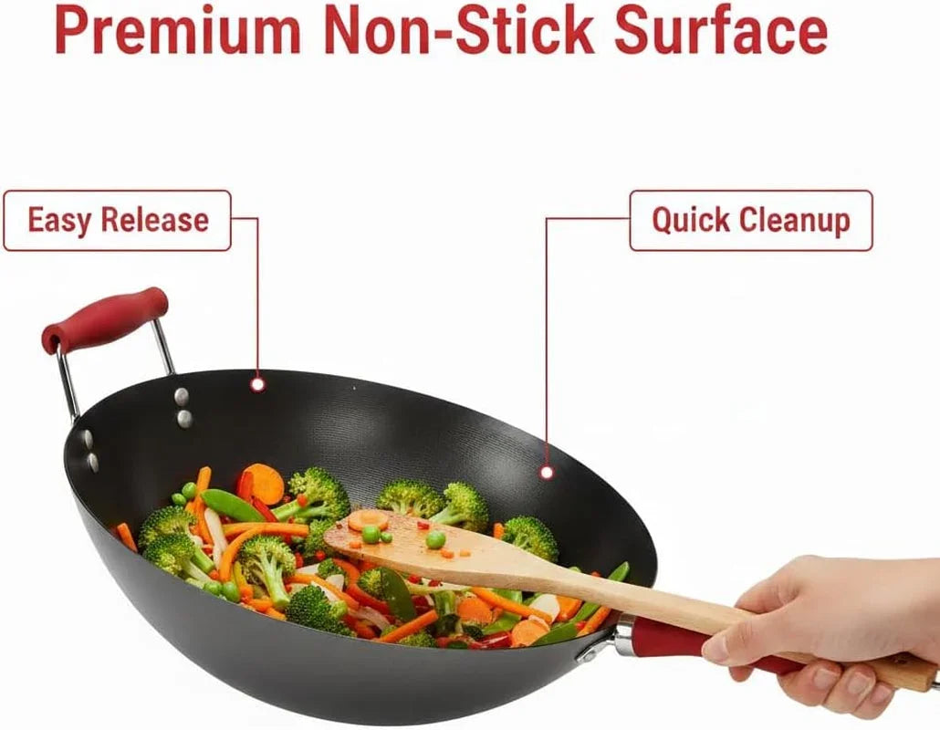 14-inch-red-wok-with-flat-bottom-carbon-steel-stir-fry-pan-with-wooden-handle-deep-cooking-wok-for-gas-electric-induction-stovetops