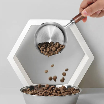 Dog Food Scoop, 1 Cup, 304 Stainless Steel Pet Food Scoop Measuring Cup with Wooden Handle (1 Cup)6