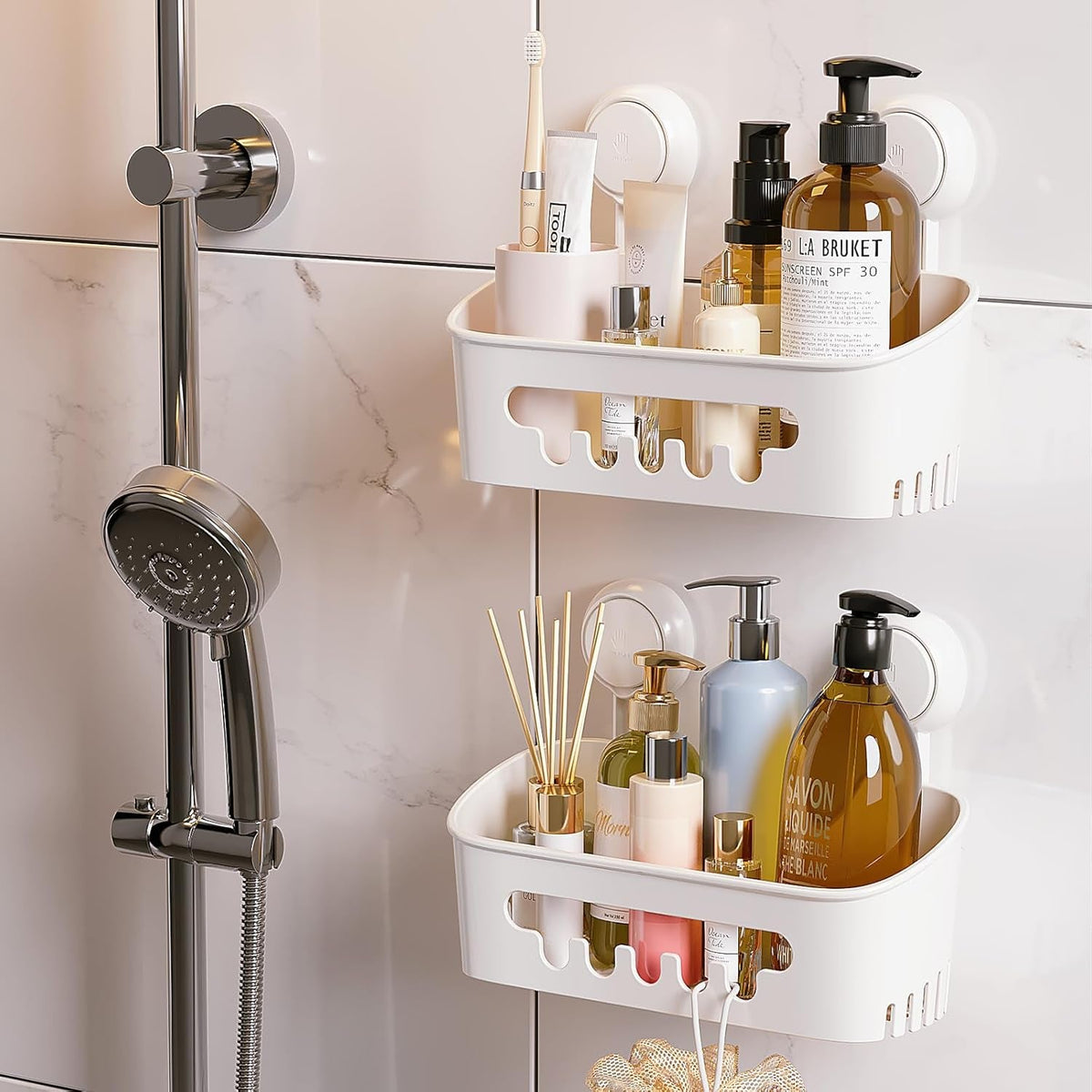 shower-caddy-suction-cup-2-pack-heavy-duty-bathroom-organizer-removable-shelves-for-inside-shower-shampoo-waterproof-suction-plastic-storage-for-bathroom-accessories-holder-white