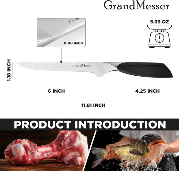 Boning & Fillet Knife, 6" Deboning Knife,3