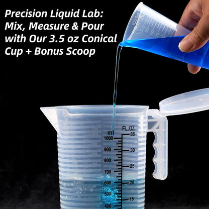 Measuring Cups 35Oz (1000 Ml), Plastic, Multipurpose - Great for Chemicals, Oil, Pool and Gardening - Ounce (Oz) and Milliliter (Ml)6