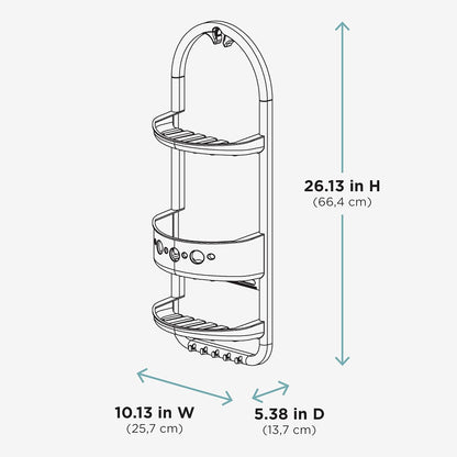 5890KK, Large Over-The-Showerhead Caddy, Frosted6