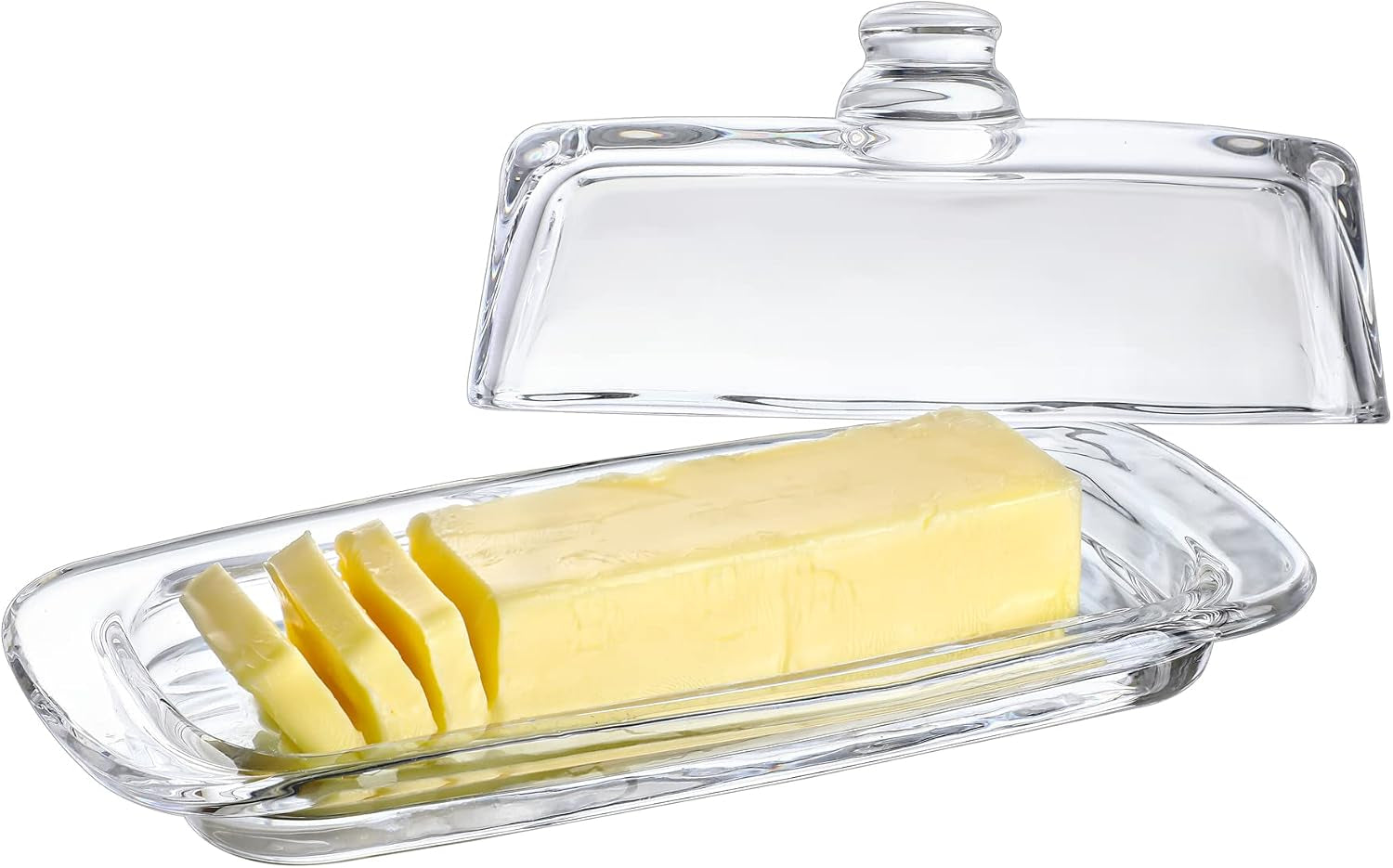 8-art-glass-butter-dish-with-lid-classic-covered-2-piece-butter-container-butter-dish-for-countertop-multi-purpose-preserving-serving-dessert-tray-bowl-dishwasher-safe
