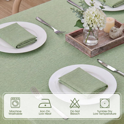 Rectangle Tablecloth Waterproof Linen Textured Table Cloth Stain and Wrinkle Resistant Washable, Decorative Fabric Table Cover for Dining, Party and Camping (Sage Green, 52 * 70)5