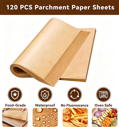 120PCS Air Fryer Liners Disposable for Breville Smart Oven BOV900BSS | Non-Stick, Food Grade Parchment Paper for Air Fryer, Airfryer Sheets Liners Baking Sheet for Breville BOV900BSS Oven Basket3