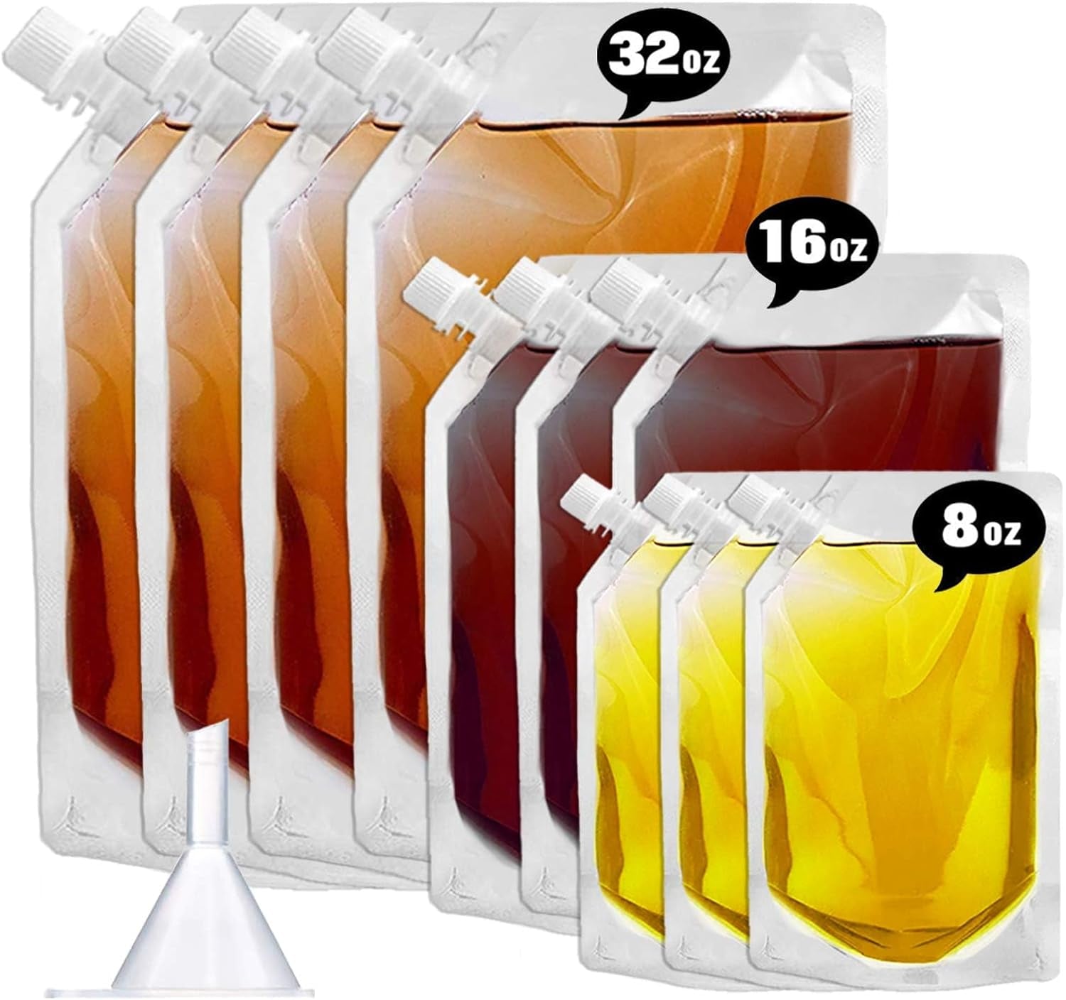 cruise-liquor-flask-kit-for-travel-concealable-and-reusable-rum-runner-alcohol-juice-travel-plastic-flasks-liquor-bags-for-sneak-drink-4-x-32-oz-3-x-16-oz-3-x-8-oz-1-funnel