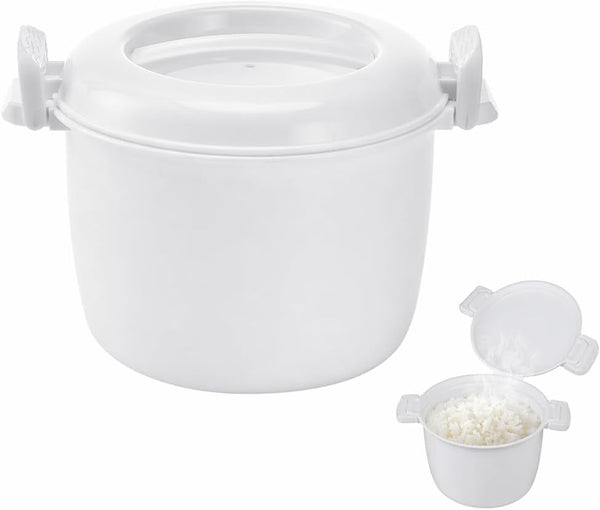 1.8L Microwave Rice Cooker with Lid, 1 Cup Capacity | Rice Cooker for Microwave, Microwavable Steamer for Pasta and Vegetables, Compact Cooking Container for Small Kitchens1