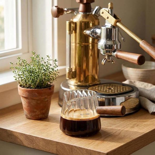 2 PCS Espresso Cups, Ohola 6OZ Espresso Shot Cup, Glass Measuring Cups with V-Shaped Spout, Markings in Both Oz & Ml8