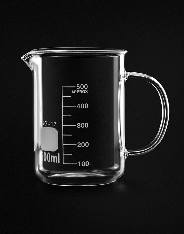 Beaker with Handle, 500Ml Measuring Cup, Borosilicate Glass,Beaker Mug with Pouring Spout, 2 Pack2