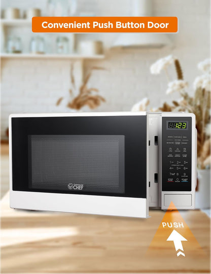 1.1 Cu. Ft. Countertop Microwave Oven, CHCM11100W, White | Touch Controls with Digital LED Display, 1100W Microwave, 12.4” Turntable, Push Button Door, 10 Power Levels5