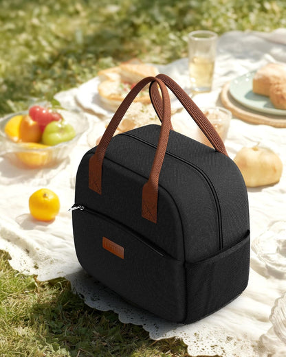 Lunch Bag Women Men Insulated Lunch Box Black 10L8
