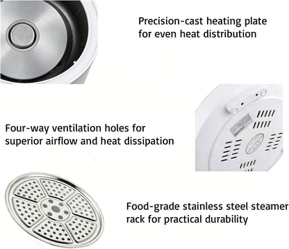 12V/24V Rice Cooker 3L Multifunctional Portable Rice Stove for Car/Truck with Steam Tray Heating and Keep Warm Function Dark Blue(30Ac)4