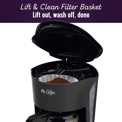 Mr. Coffee Black Coffee Maker, 12 Cups, with Auto Pause and Glass Carafe, Perfect for Home and Office Use4