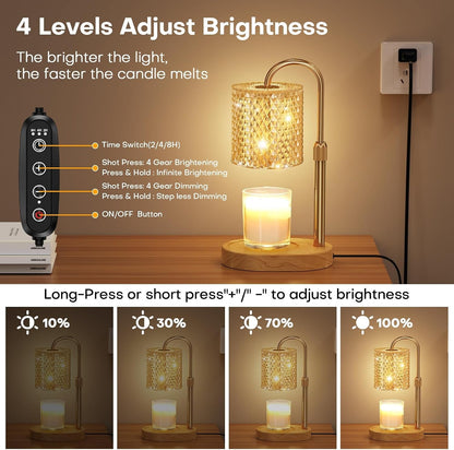 Candle Warmer Lamp with Timer Dimmer Height Adjustable Electric Candle Wax Warmer for Jar Candles Wax Melt Warmer with 2Bulbs Heater Lamp for Scented Wax for New Home Decor,House Warming Gifts2