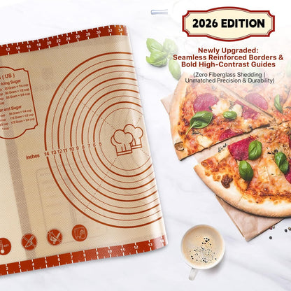 26"X16" Extra Thick Silicone Baking Mat for Pastry and Bread | Non-Slip & Non-Stick Mat with Measurements, for Pizza, Pie Crust, Dough Rolling, Pasta & Sourdough, Reusable Counter Sheet2