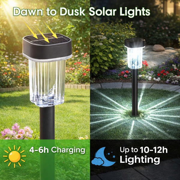 Solar Pathway Lights Outdoor, 12H 8 Pack Solar Garden Lights4