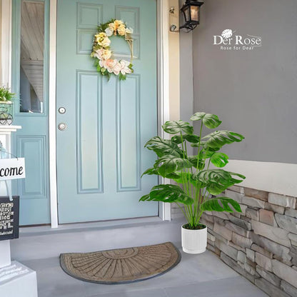 28" Fake Plants, Artificial Monstera Plants Indoor in White Pot | Faux Outdoor Plants Add Bright, Clean Tropical Greenery to Modern Home Office, Bedroom, Entryway, Front Porch and House Decor7