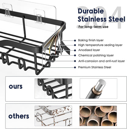 7-Pack Shower Caddy Adhesive,Stainless Steel Shower Organizer Shelf3